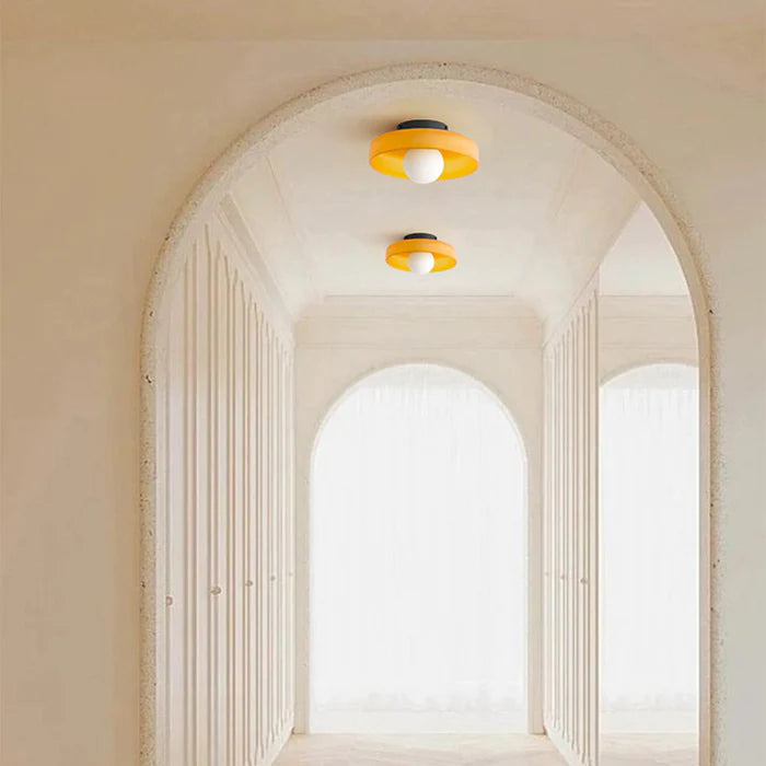 Ceiling Light | Round Glass Flush Ceiling Fixture