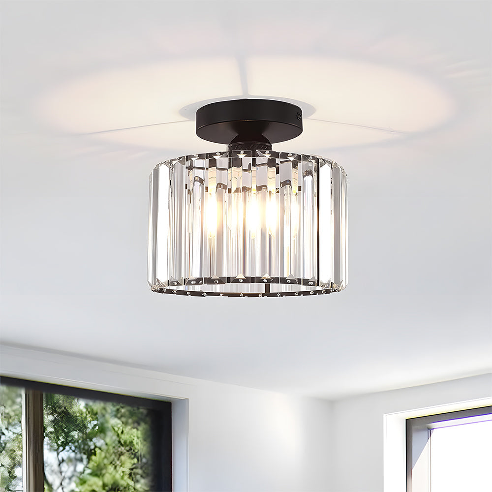 Ceiling Light | Crystal Flush Round Glass Design