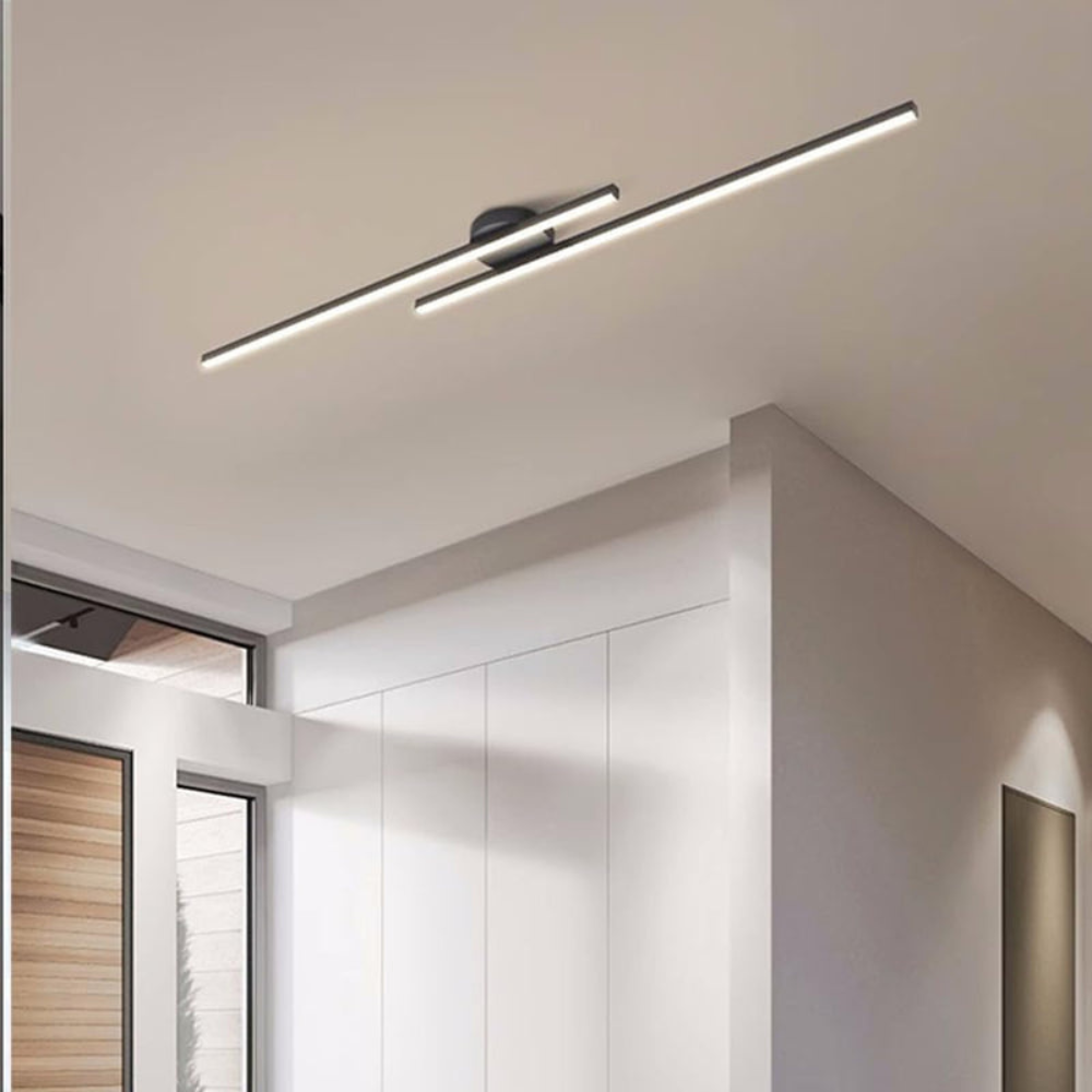 Modern Long Strip LED Ceiling Light | Sleek Semi Flush Mount