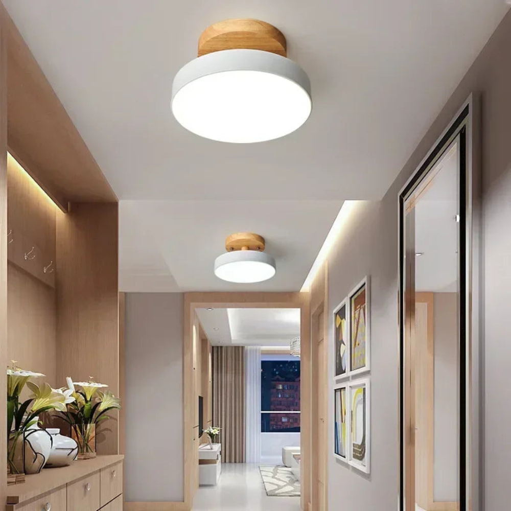 LED Ceiling Lamp | Round Scandinavian Light for Balcony and Study