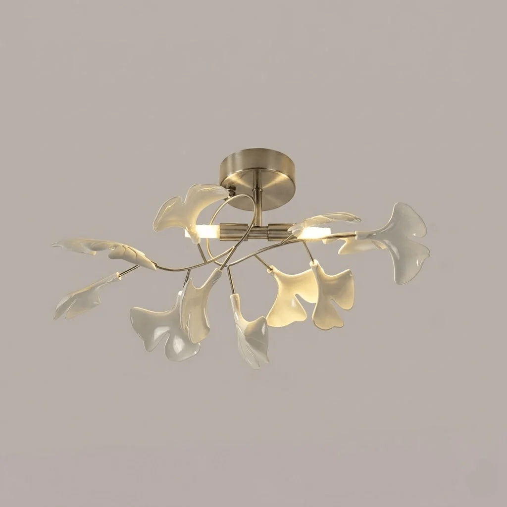 Ginkgo Leaf Chandelier | Nature-Inspired Branch Ceiling Fixture