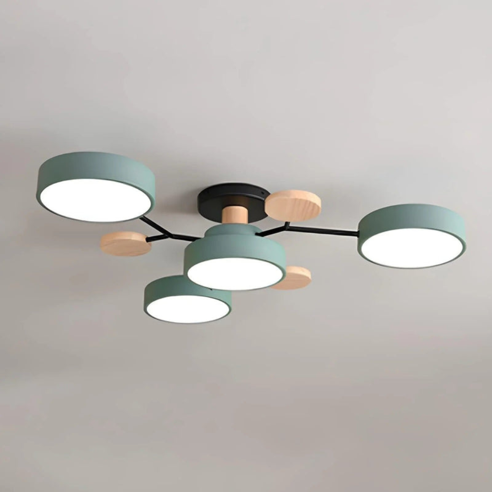 Modern Halo LED Ceiling Light | Semi Flush Mount for Living Room or Bedroom