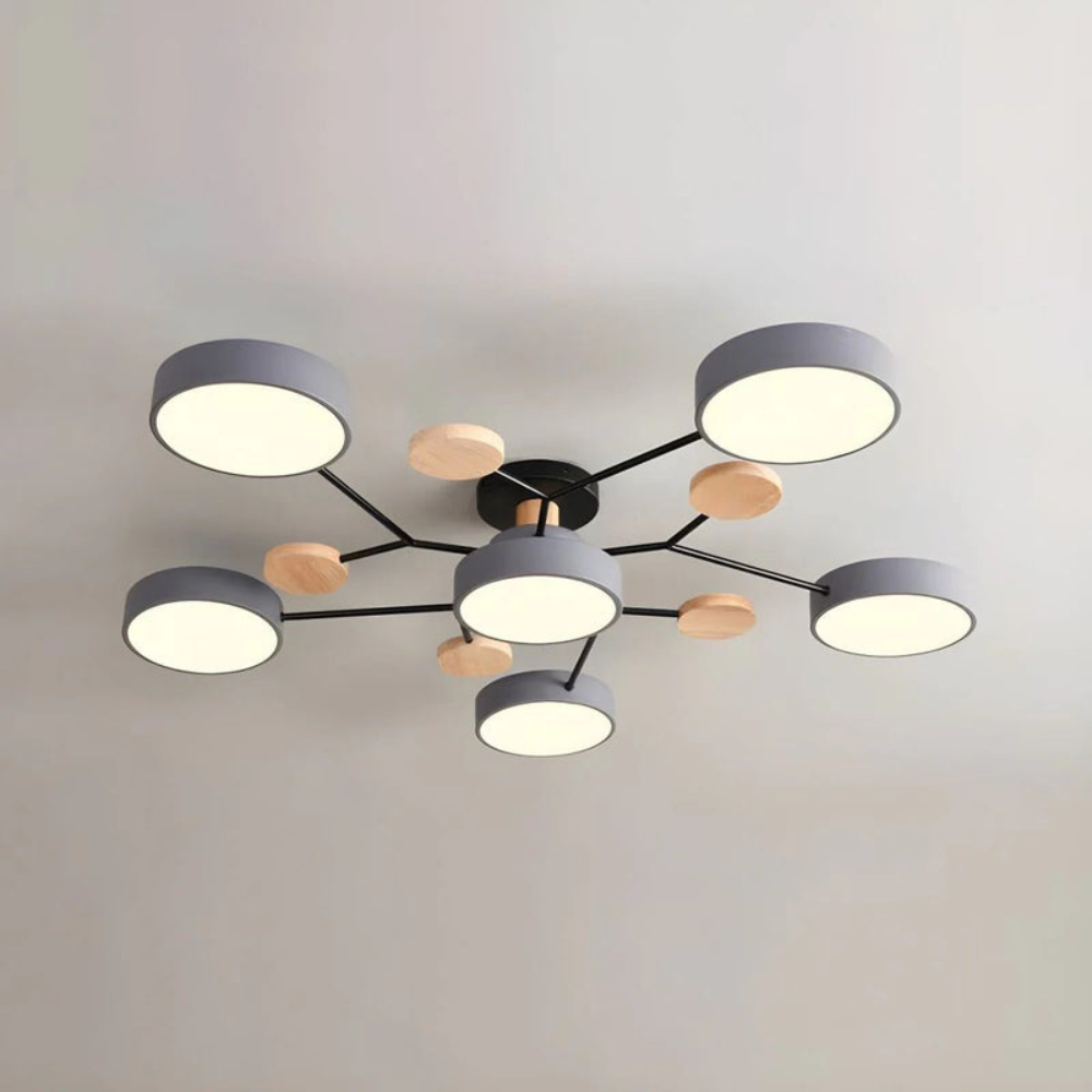 Modern Halo LED Ceiling Light | Semi Flush Mount for Living Room or Bedroom