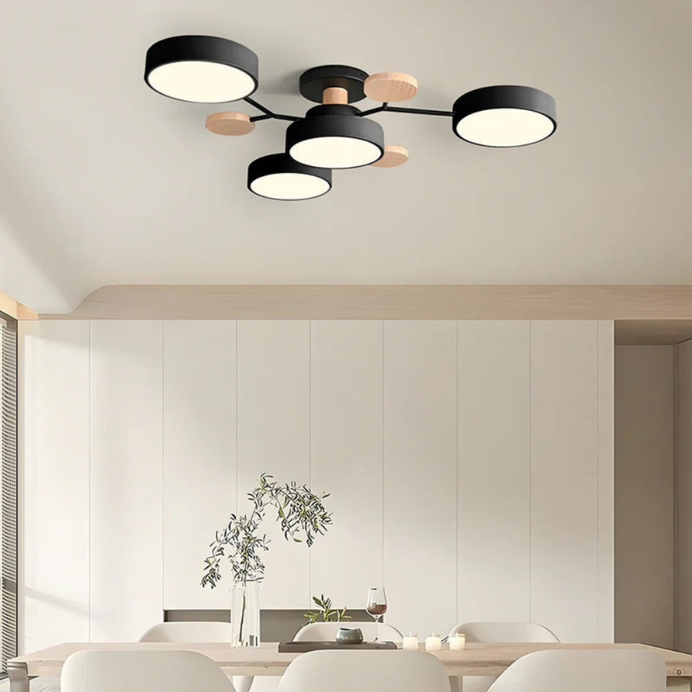 Modern Halo LED Ceiling Light | Semi Flush Mount for Living Room or Bedroom