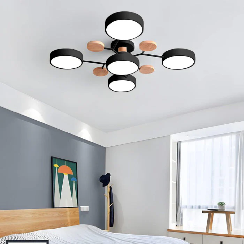 Modern Halo LED Ceiling Light | Semi Flush Mount for Living Room or Bedroom