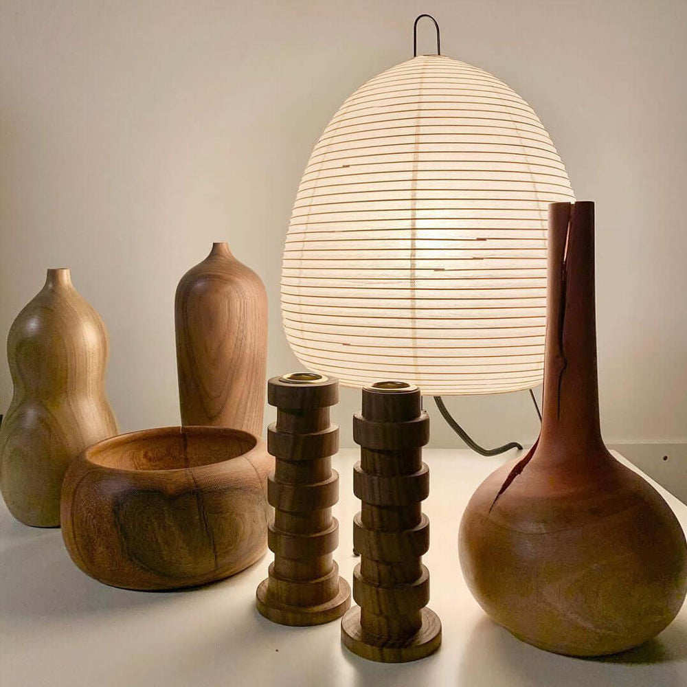 Table Lamp | Paper Shade Sculptural Table Light