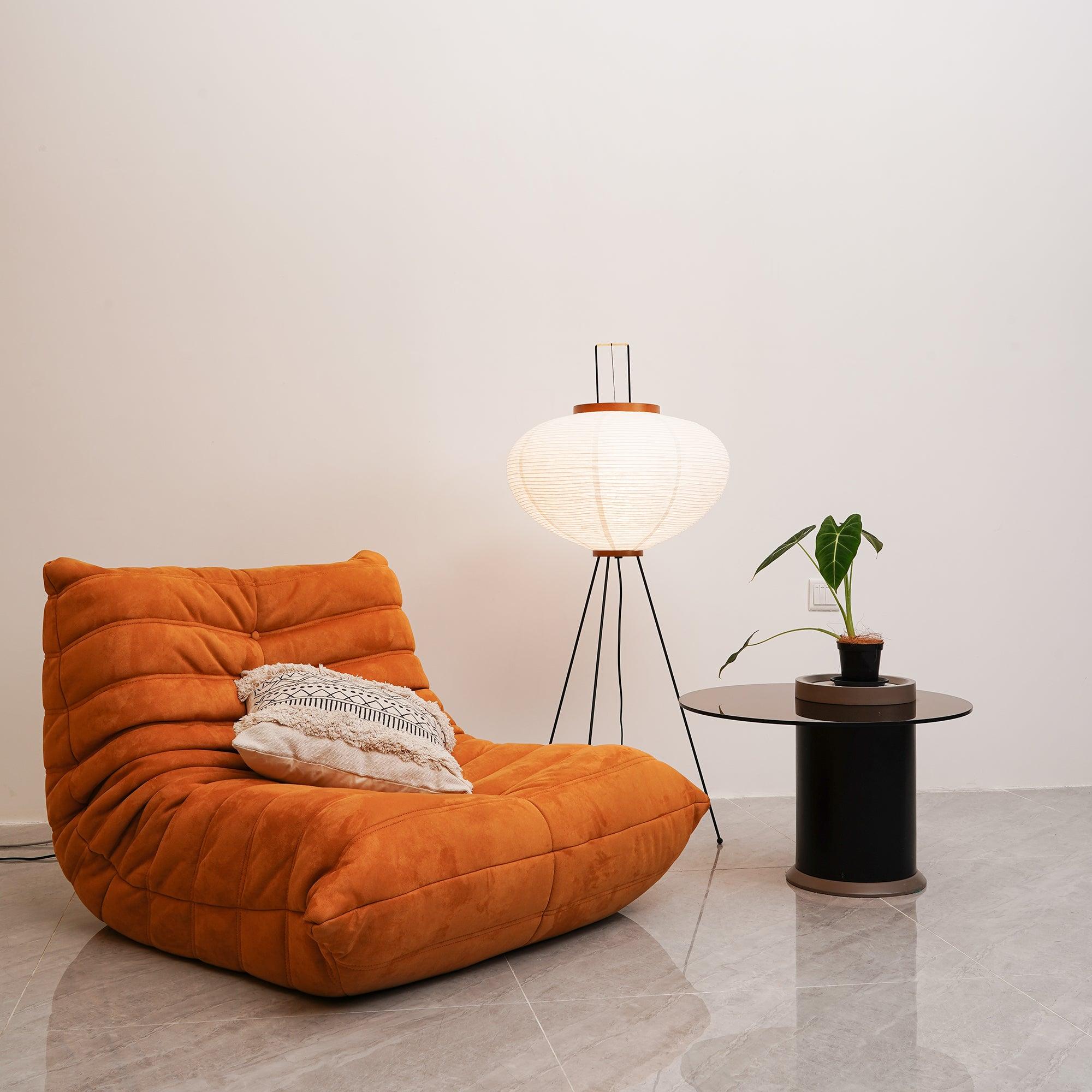 Floor Lamp | Tripod Lighting Fixture with Paper Shade