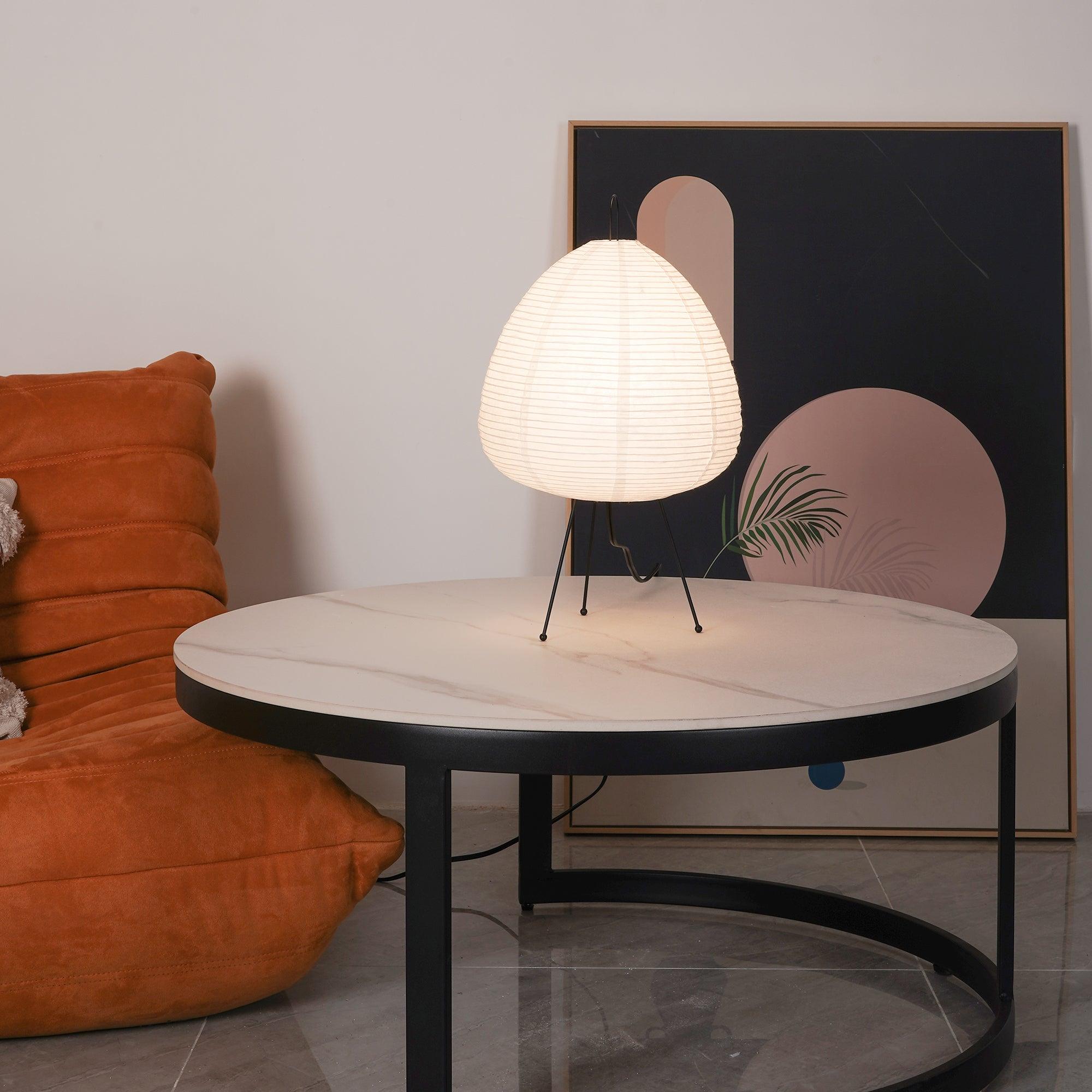 Table Lamp | Paper Shade Sculptural Table Light