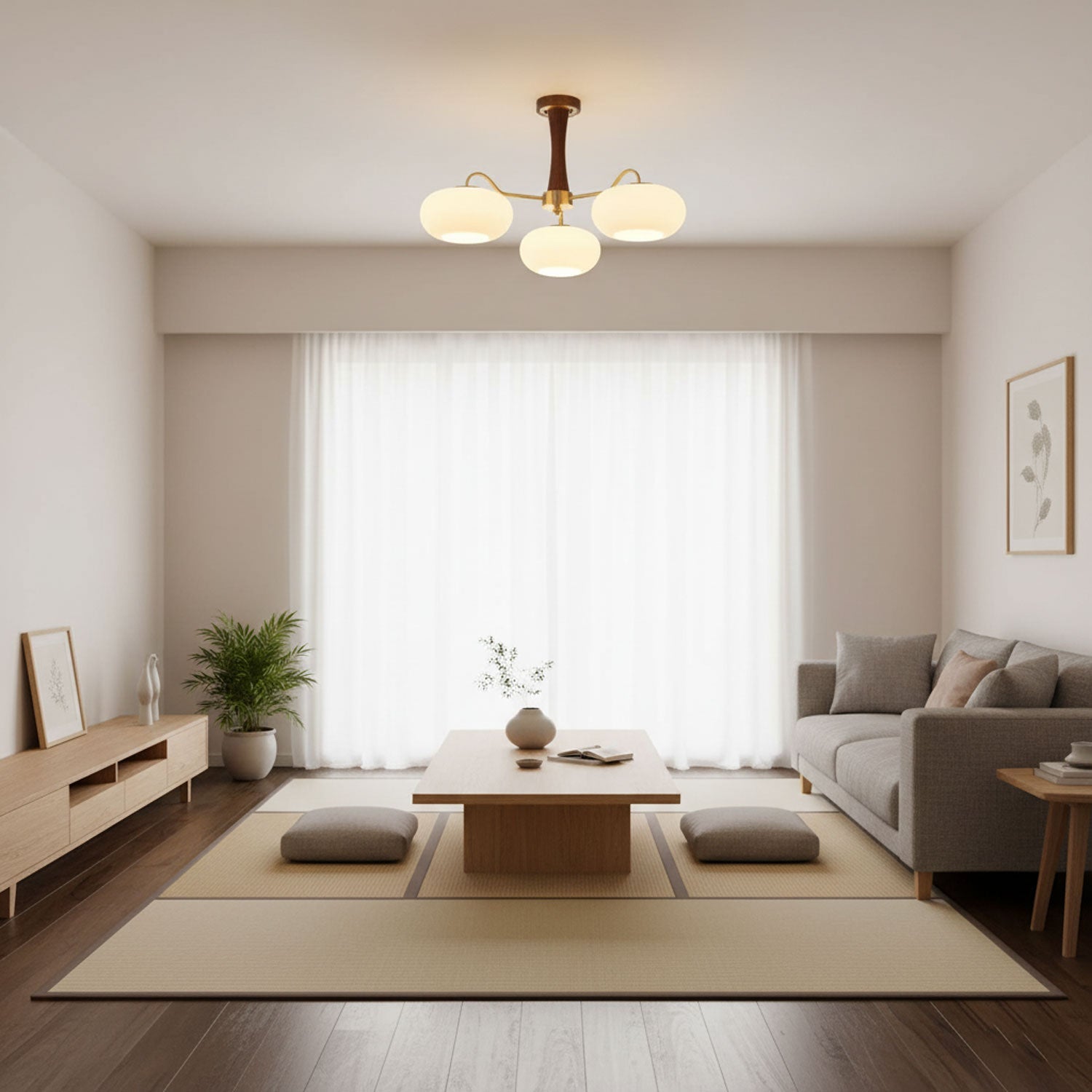 Ceiling Light | Multi-Arm Glass Shade