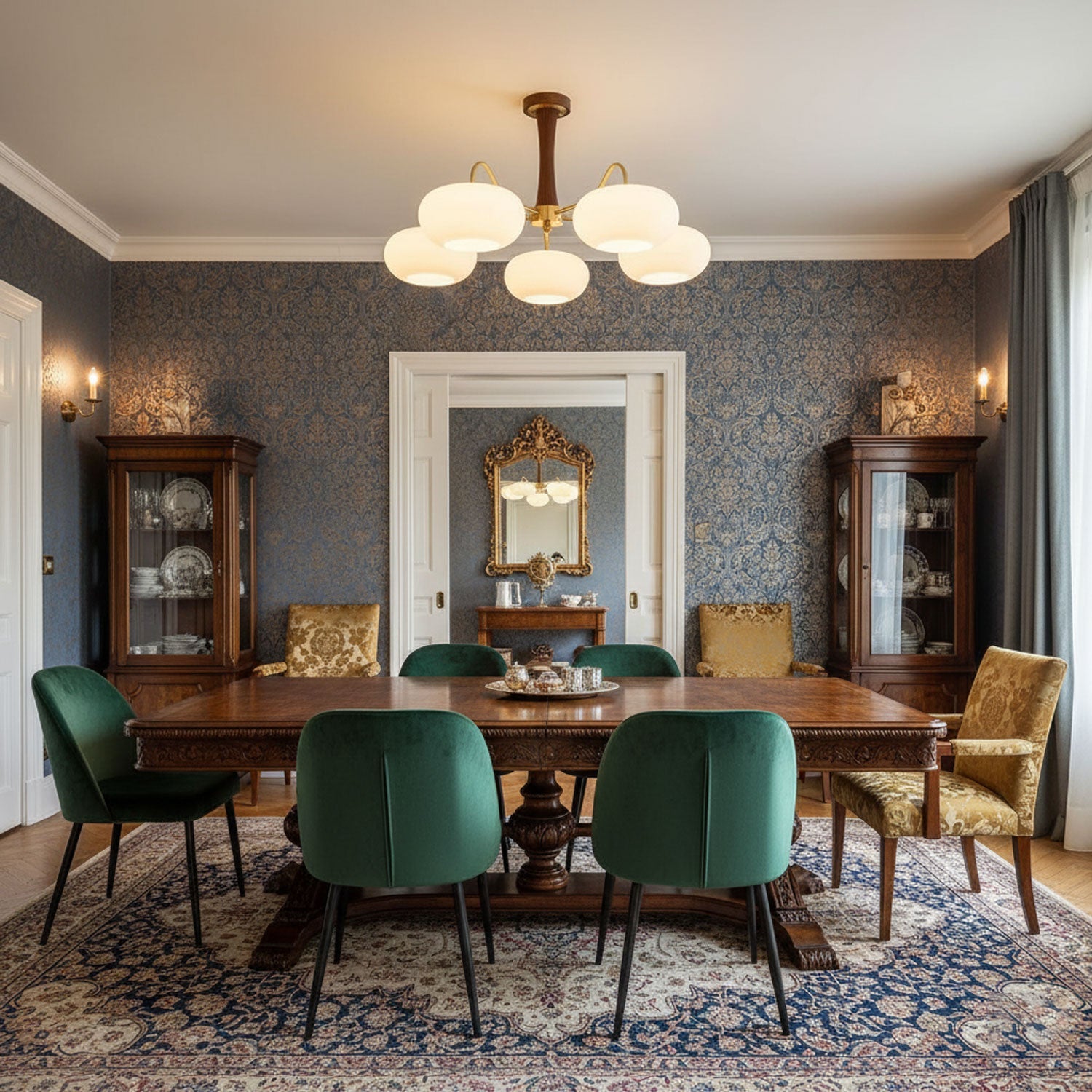 Ceiling Light | Multi-Arm Glass Shade