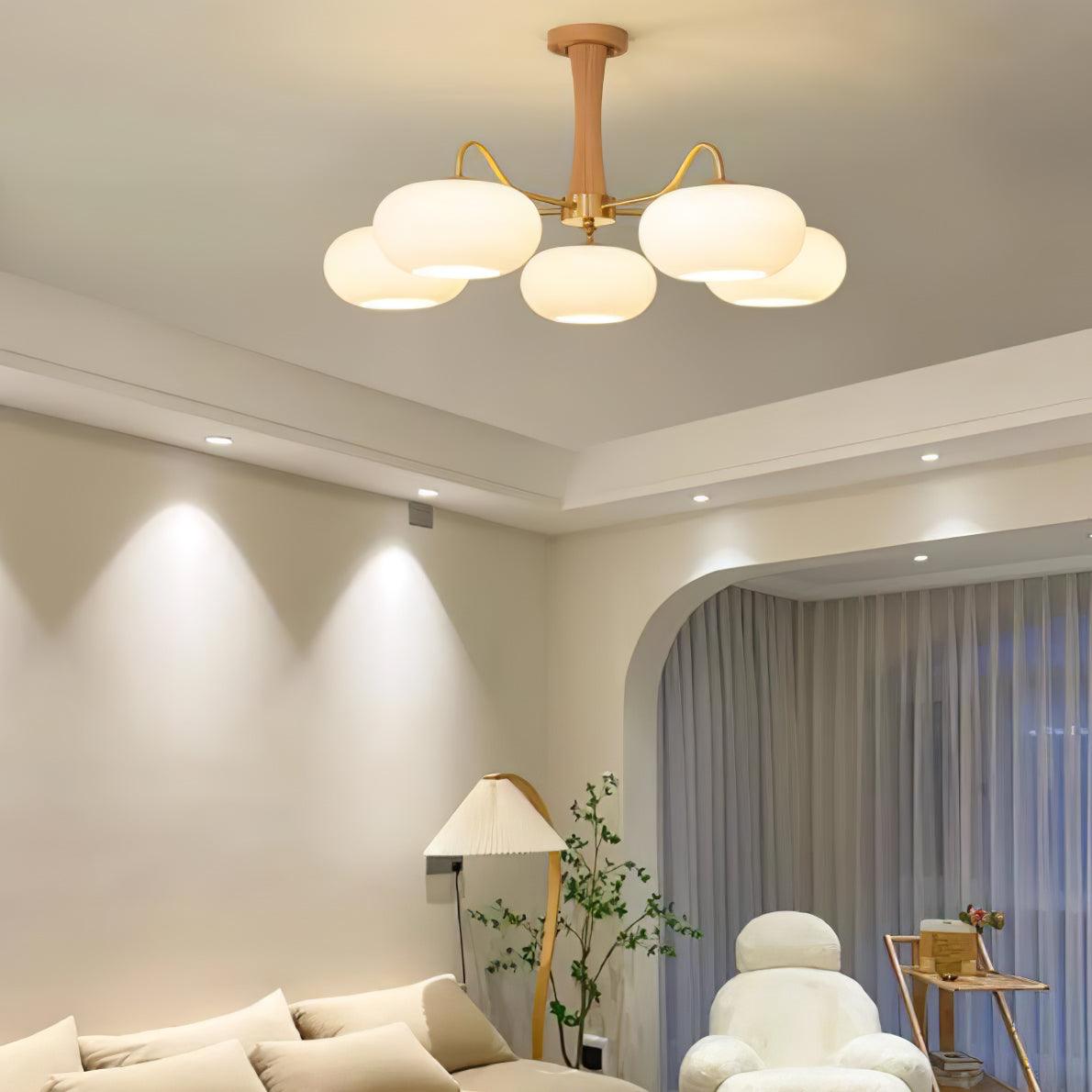 Ceiling Light | Multi-Arm Glass Shade