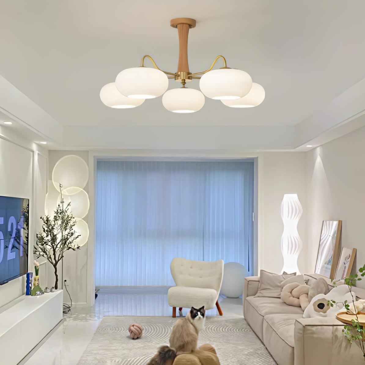 Ceiling Light | Multi-Arm Glass Shade