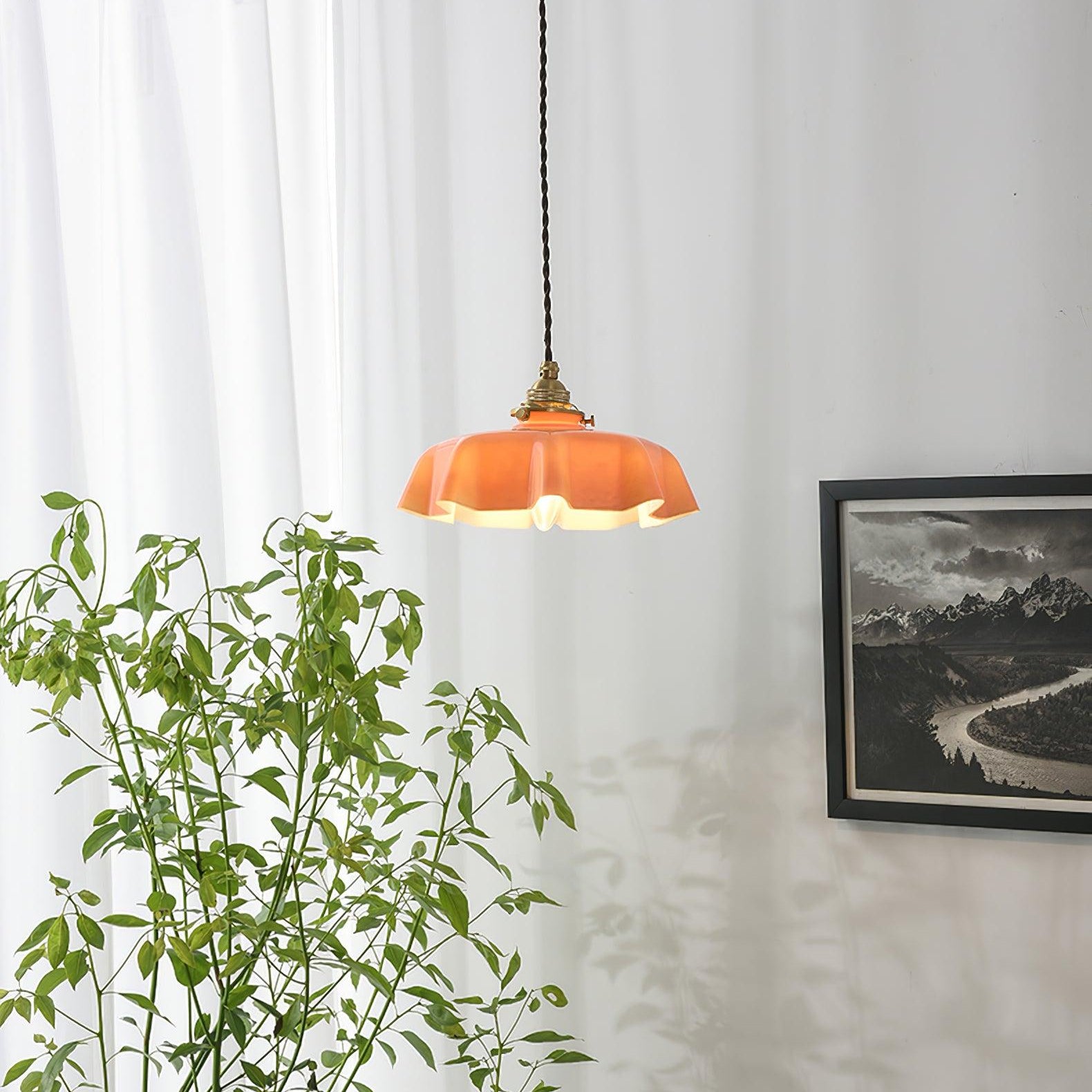 Pendant Light Scalloped | French Flower Ceiling Lamp