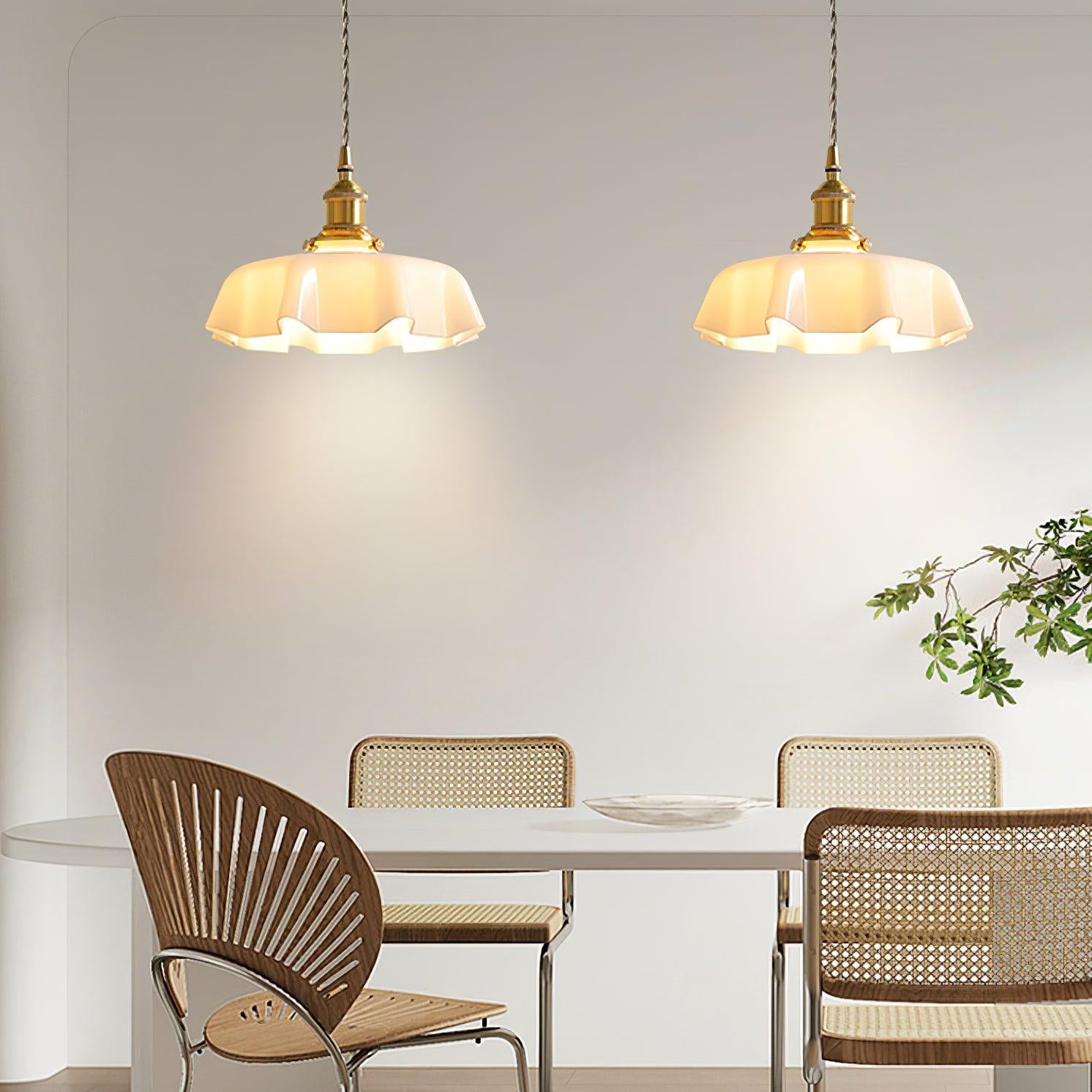 Pendant Light Scalloped | French Flower Ceiling Lamp