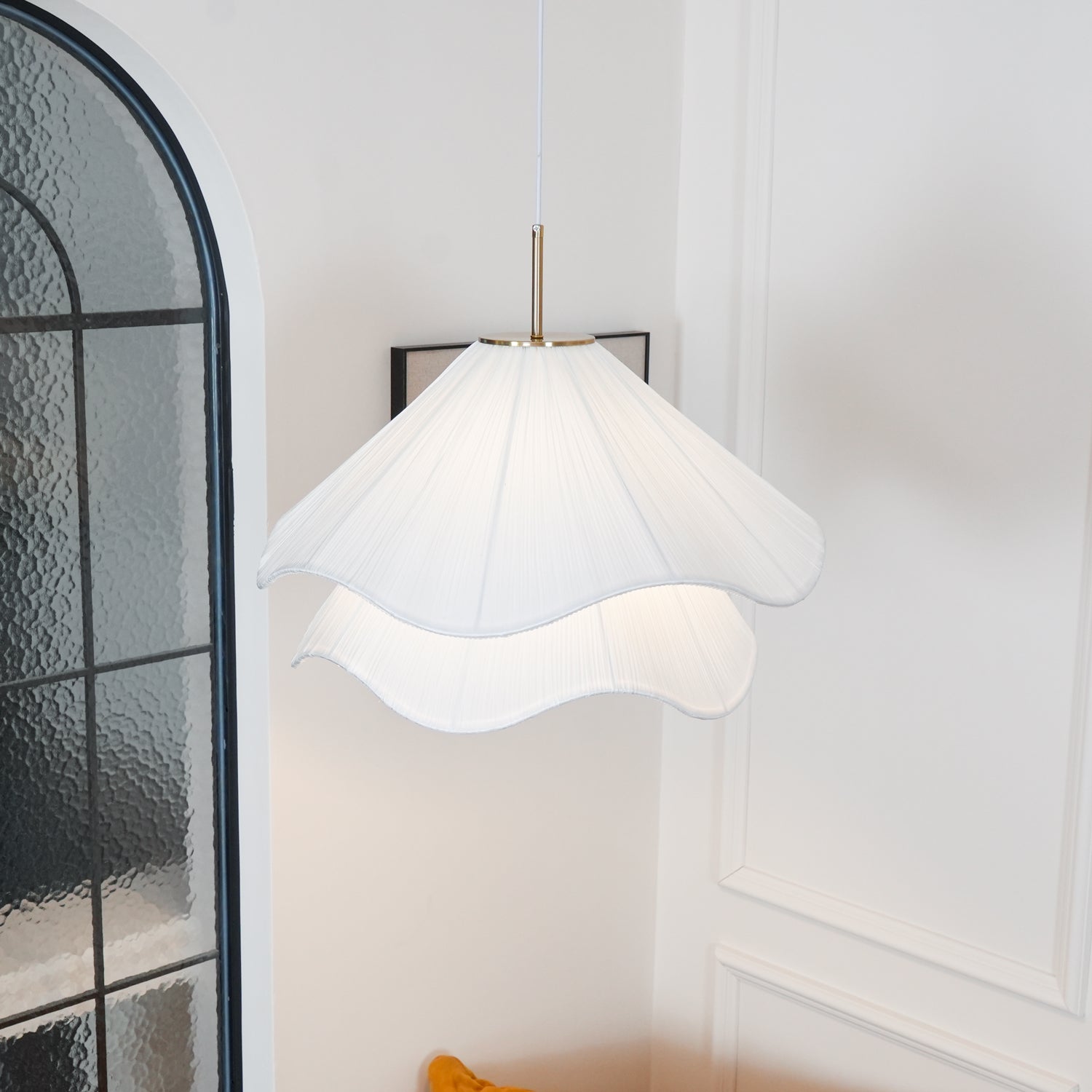 Pendant Light Layered Fabric Shade | Ceiling Mounted Fixture