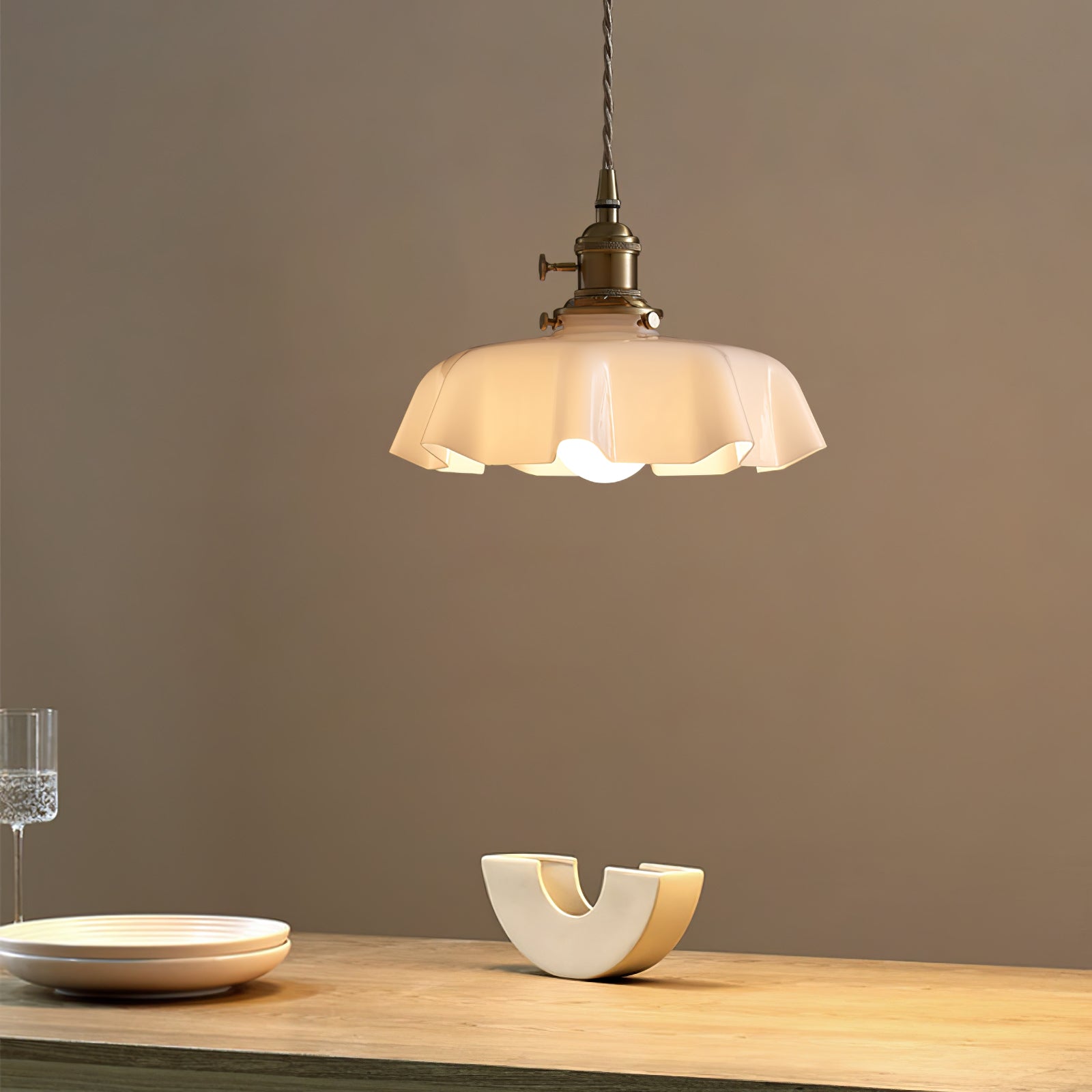 Pendant Light Scalloped | French Flower Ceiling Lamp