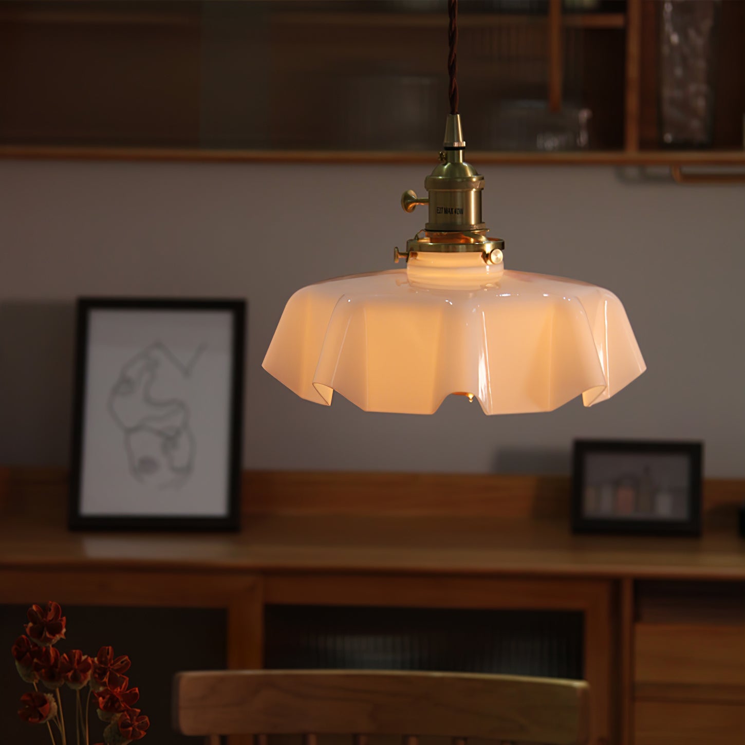 Pendant Light Scalloped | French Flower Ceiling Lamp