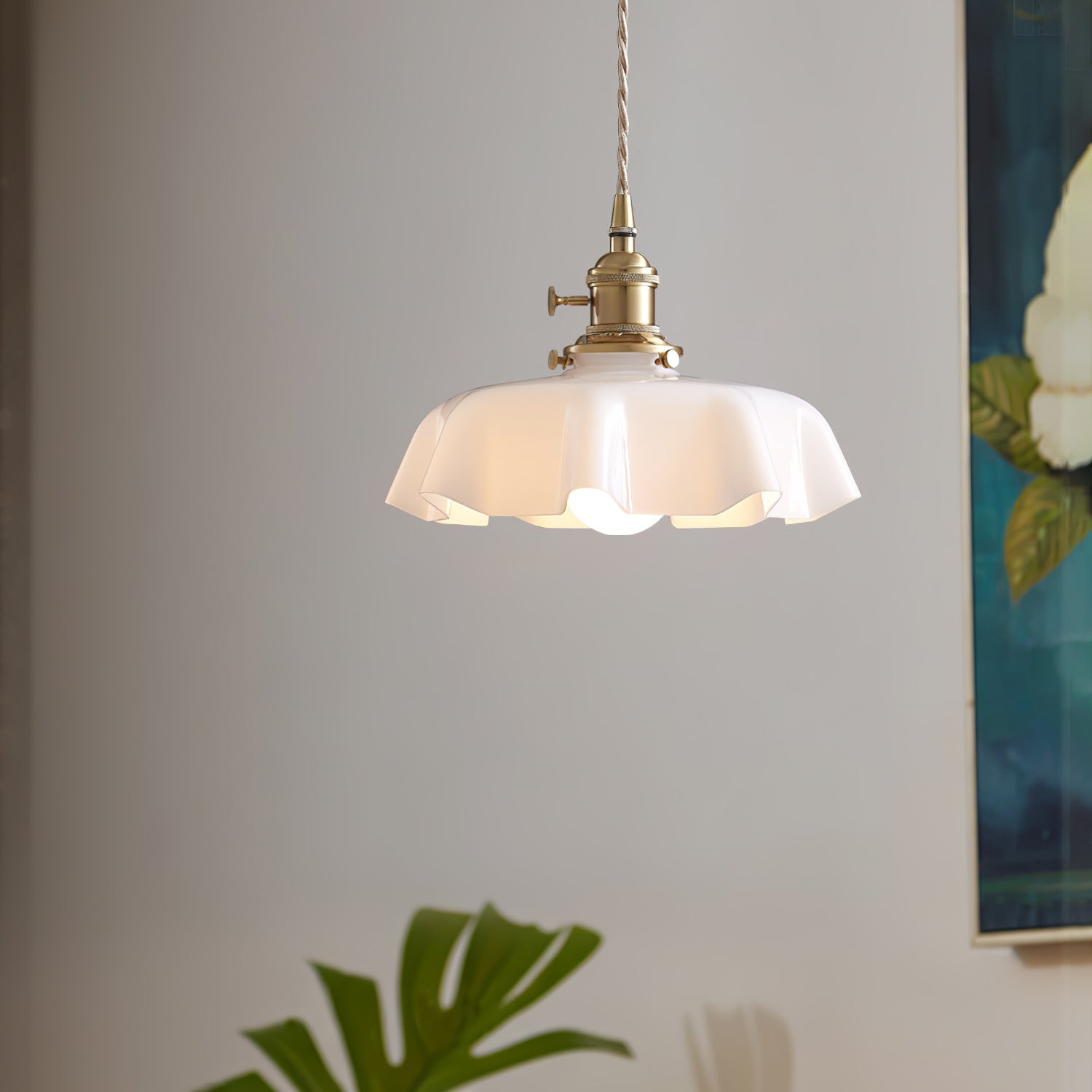 Pendant Light Scalloped | French Flower Ceiling Lamp