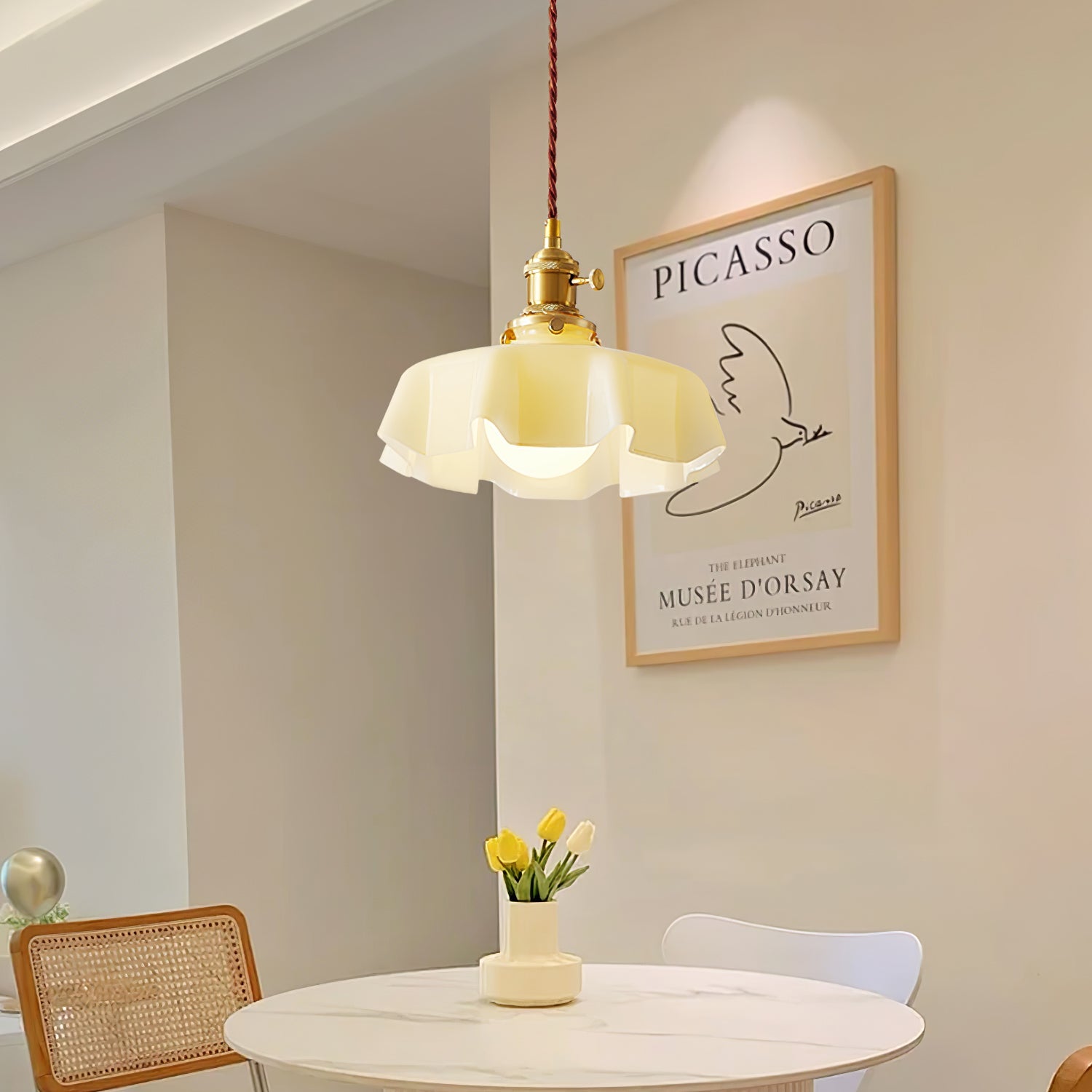 Pendant Light Scalloped | French Flower Ceiling Lamp