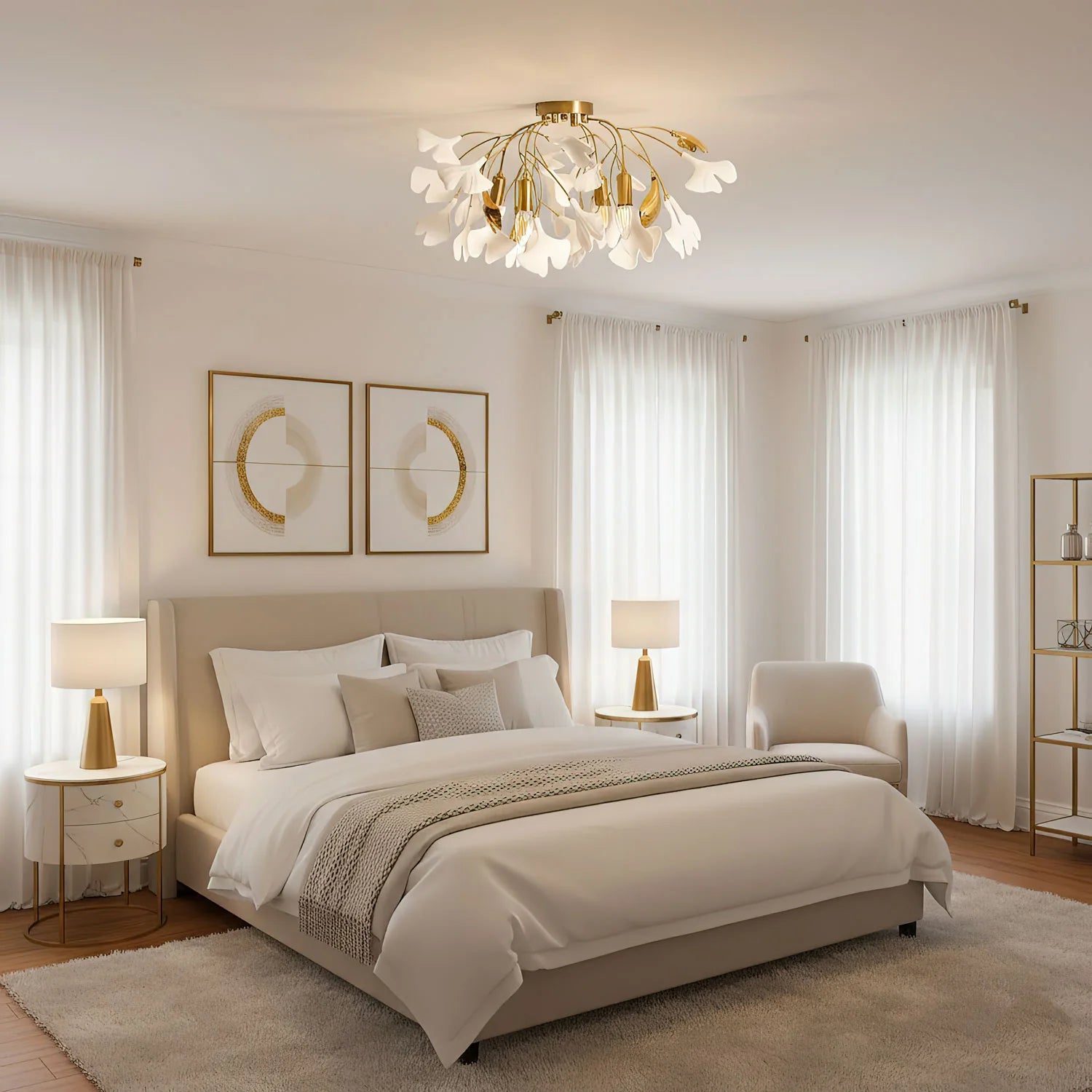Ginkgo Leaf Chandelier | Nature-Inspired Branch Ceiling Fixture