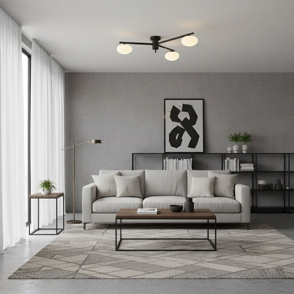 Ceiling Light | Multi-Arm Linear Glass Shade
