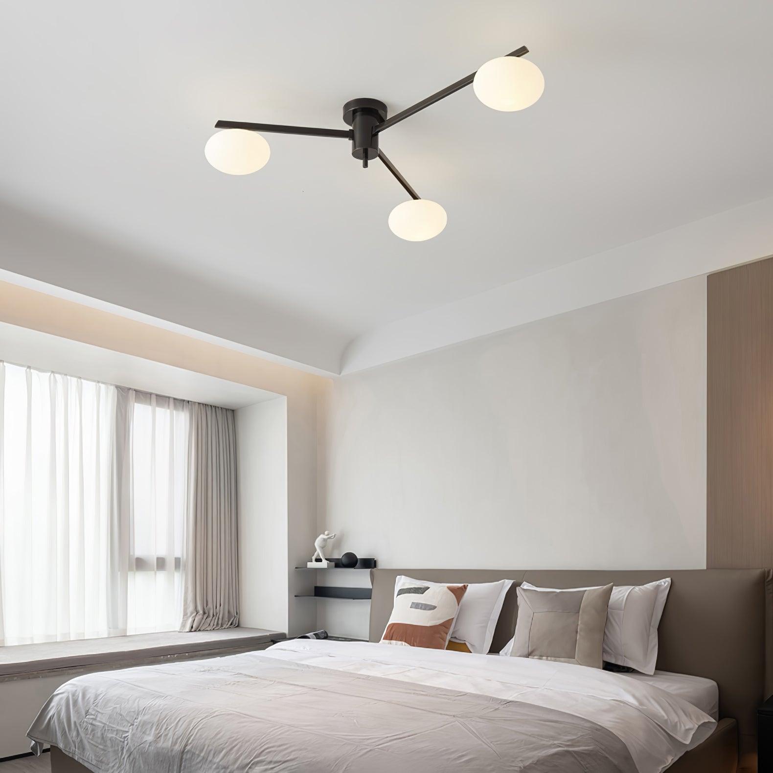 Ceiling Light | Multi-Arm Linear Glass Shade