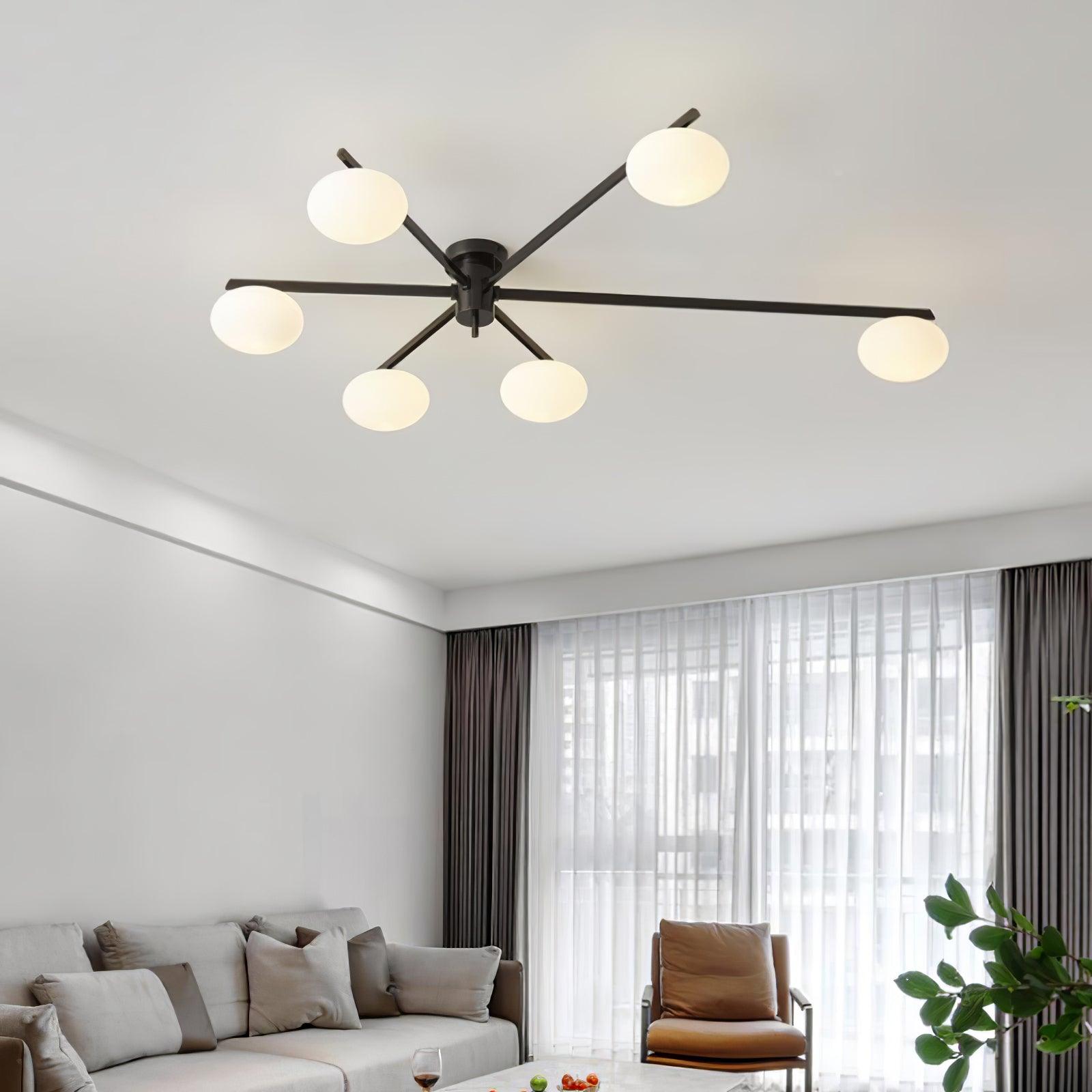 Ceiling Light | Multi-Arm Linear Glass Shade
