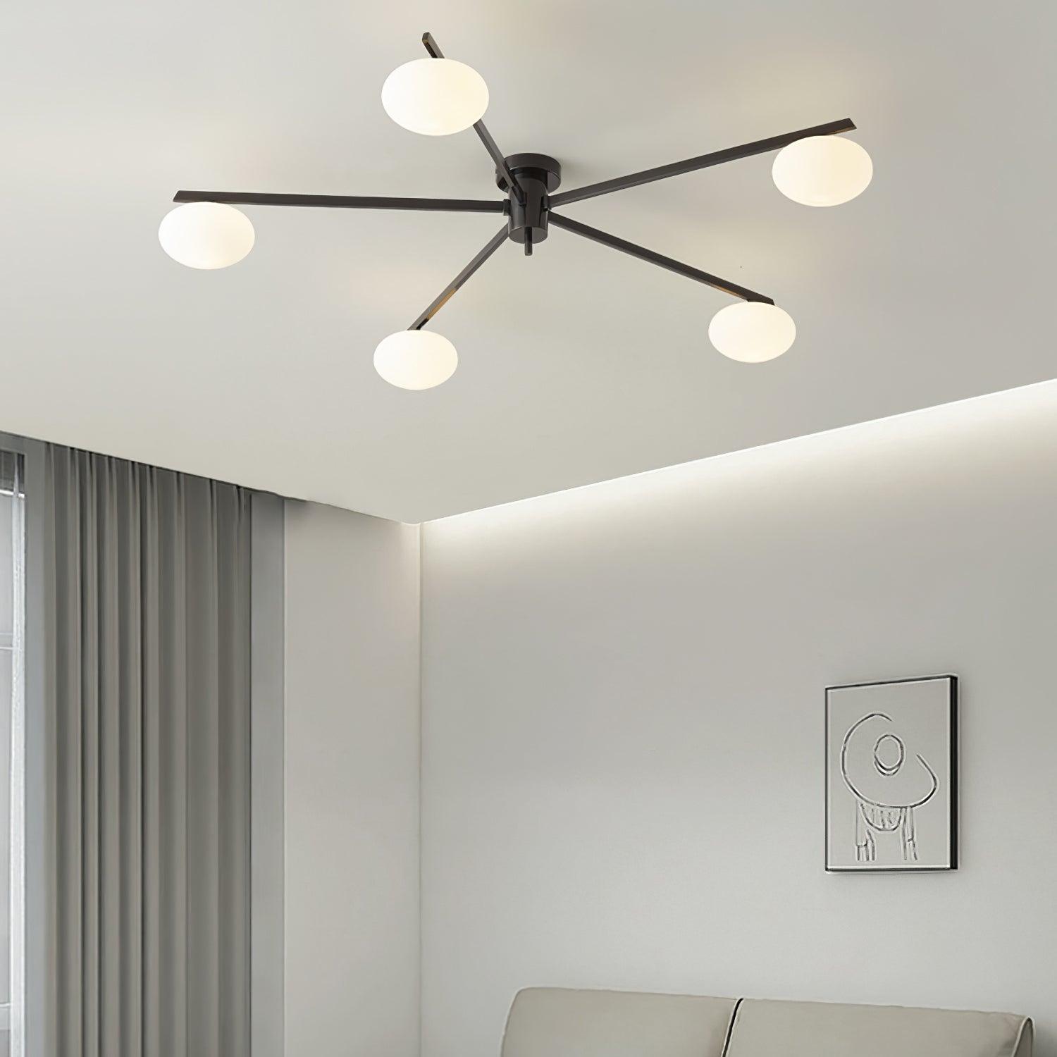 Ceiling Light | Multi-Arm Linear Glass Shade