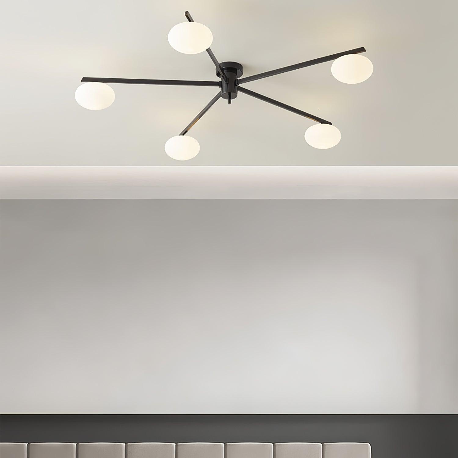Ceiling Light | Multi-Arm Linear Glass Shade