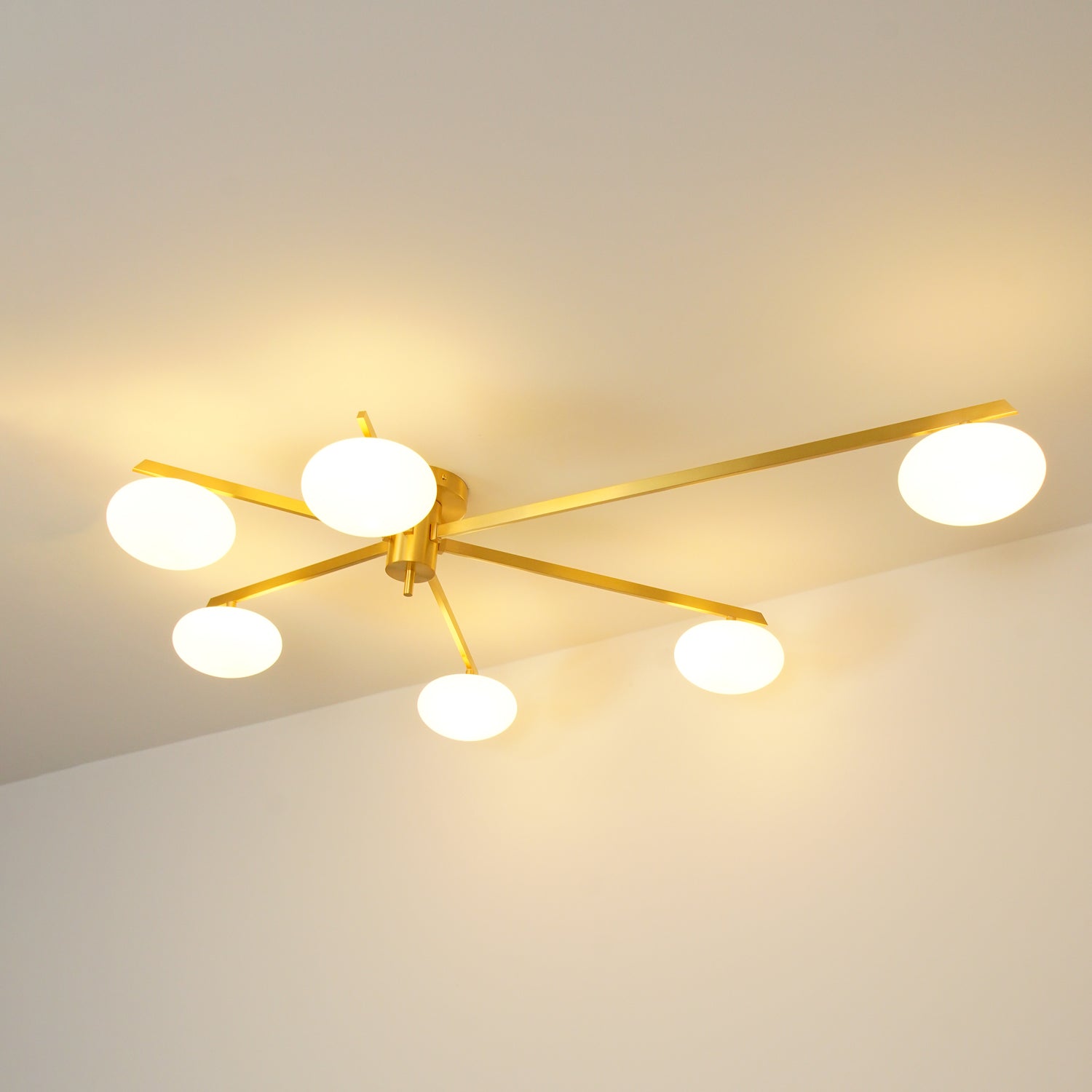 Ceiling Light | Multi-Arm Linear Glass Shade