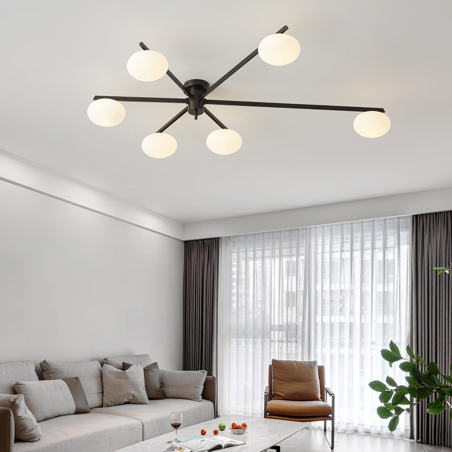 Ceiling Light | Multi-Arm Linear Glass Shade
