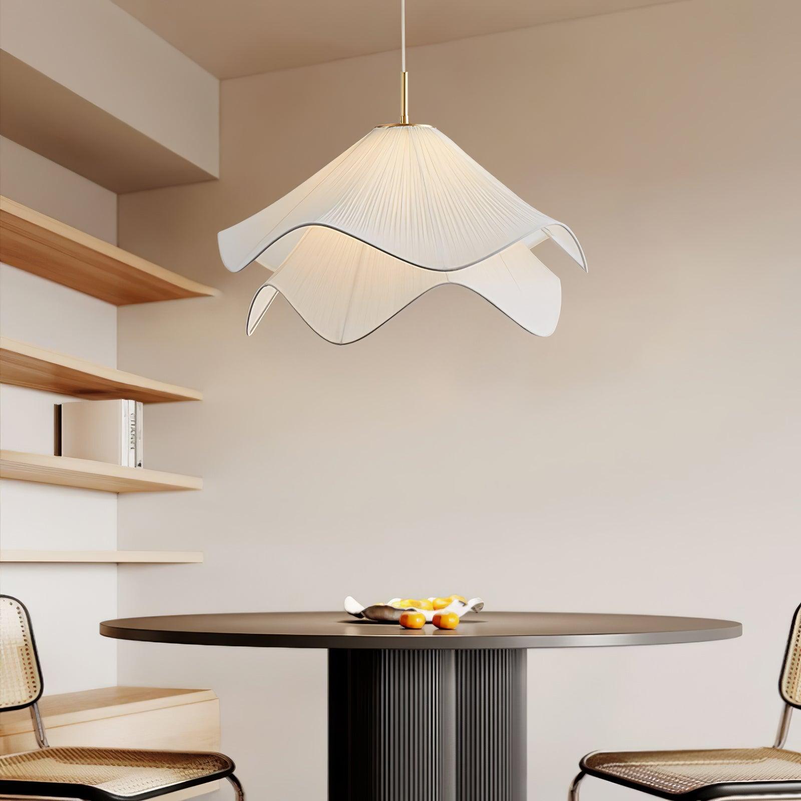 Pendant Light Layered Fabric Shade | Ceiling Mounted Fixture