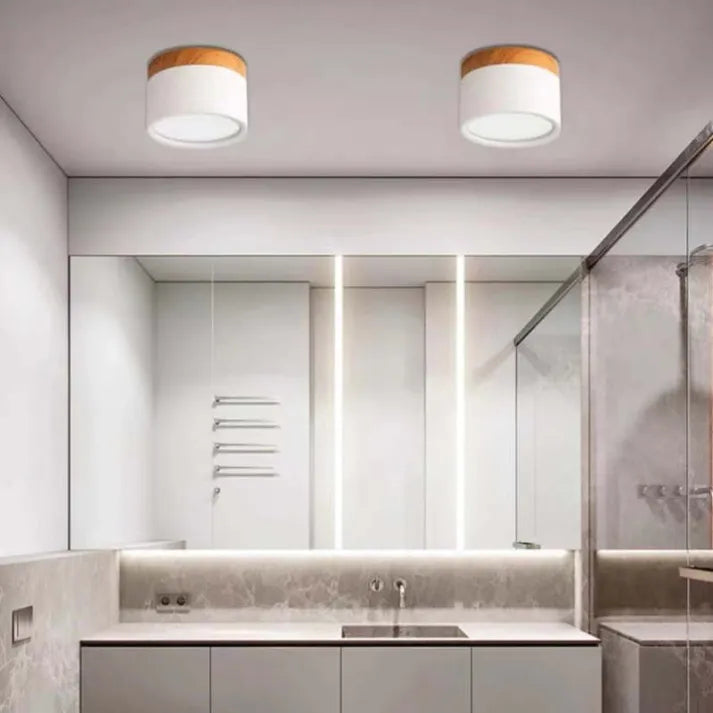 Hallway LED Ceiling Lights | Flush Mount Cylindrical Fixture