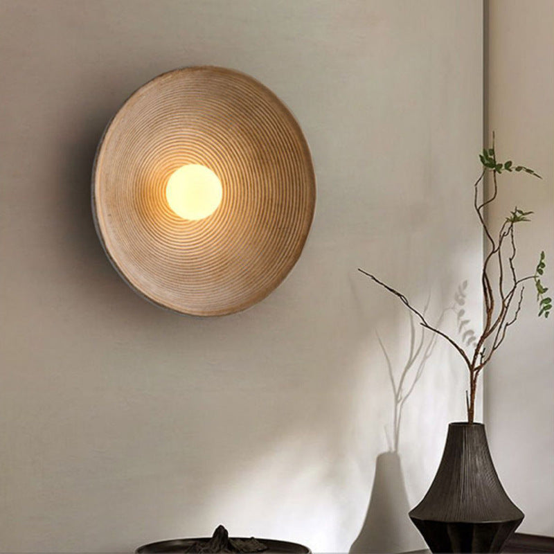Wall Light | Round Wooden LED
