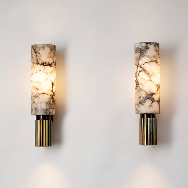Wall Light | Marble Cylinder Design