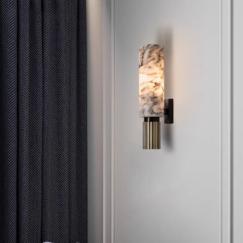 Wall Light | Marble Cylinder Design