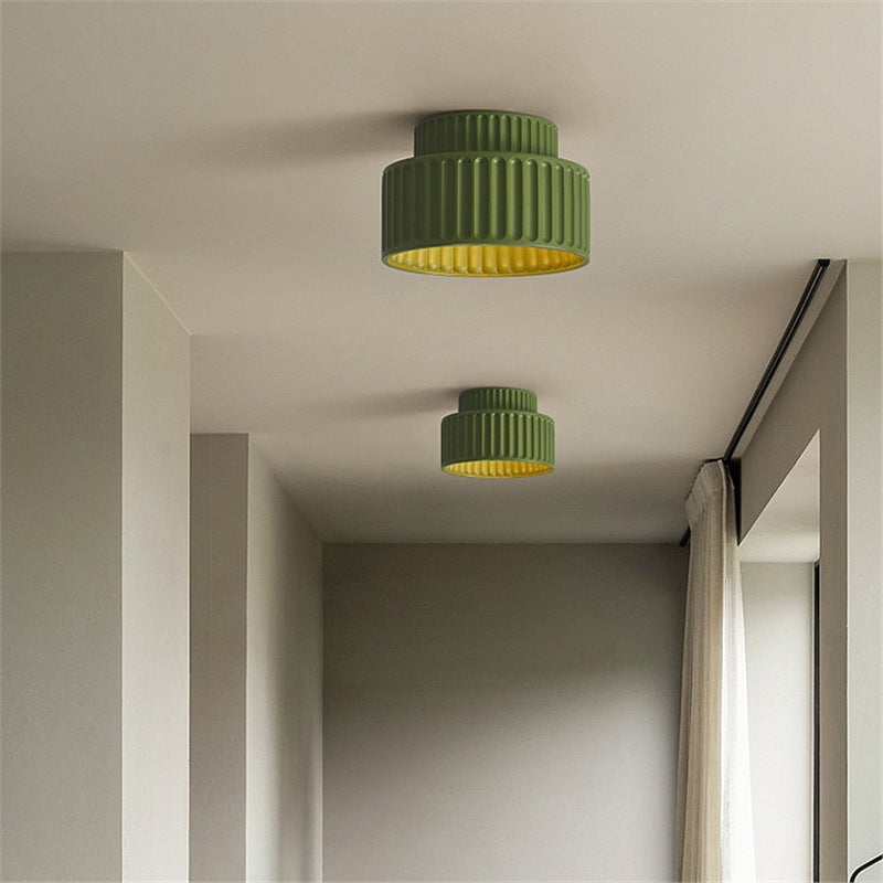 Ceiling Lights Wabi-Sabi | Minimalist LED Ribbed Cylinder