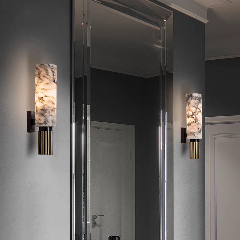 Wall Light | Marble Cylinder Design