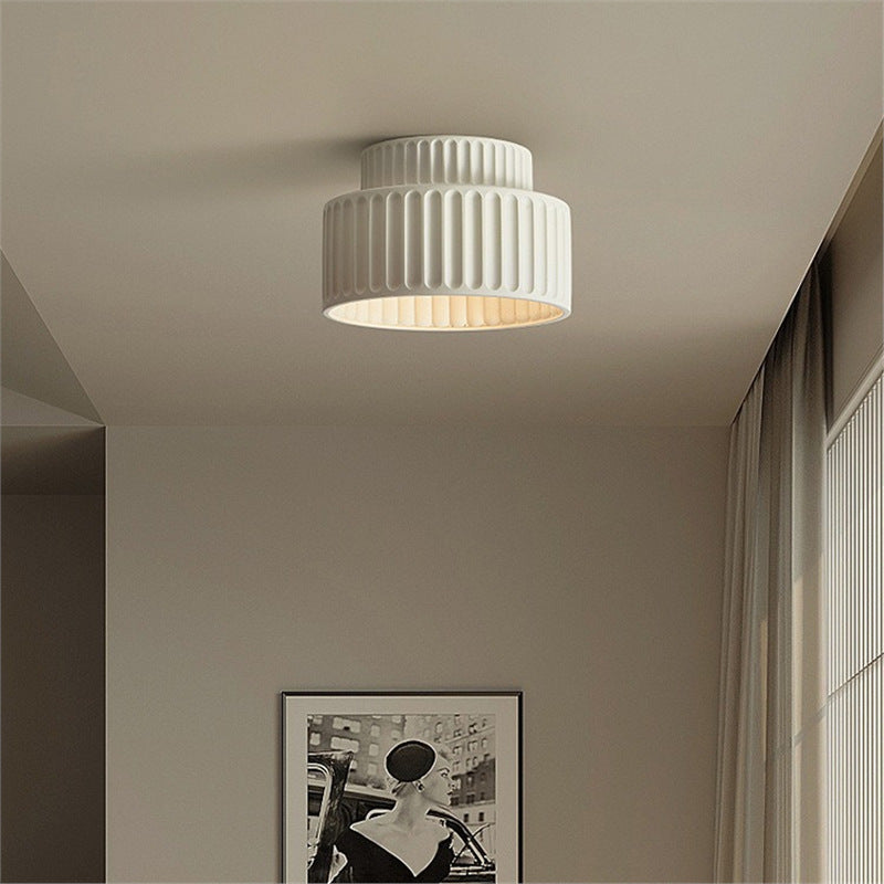 Ceiling Lights Wabi-Sabi | Minimalist LED Ribbed Cylinder