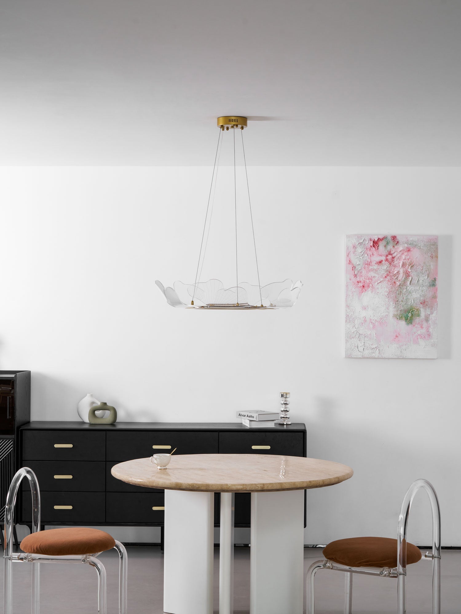 Living Room Modern Chandelier | Petal-Shaped LED Ceiling Light