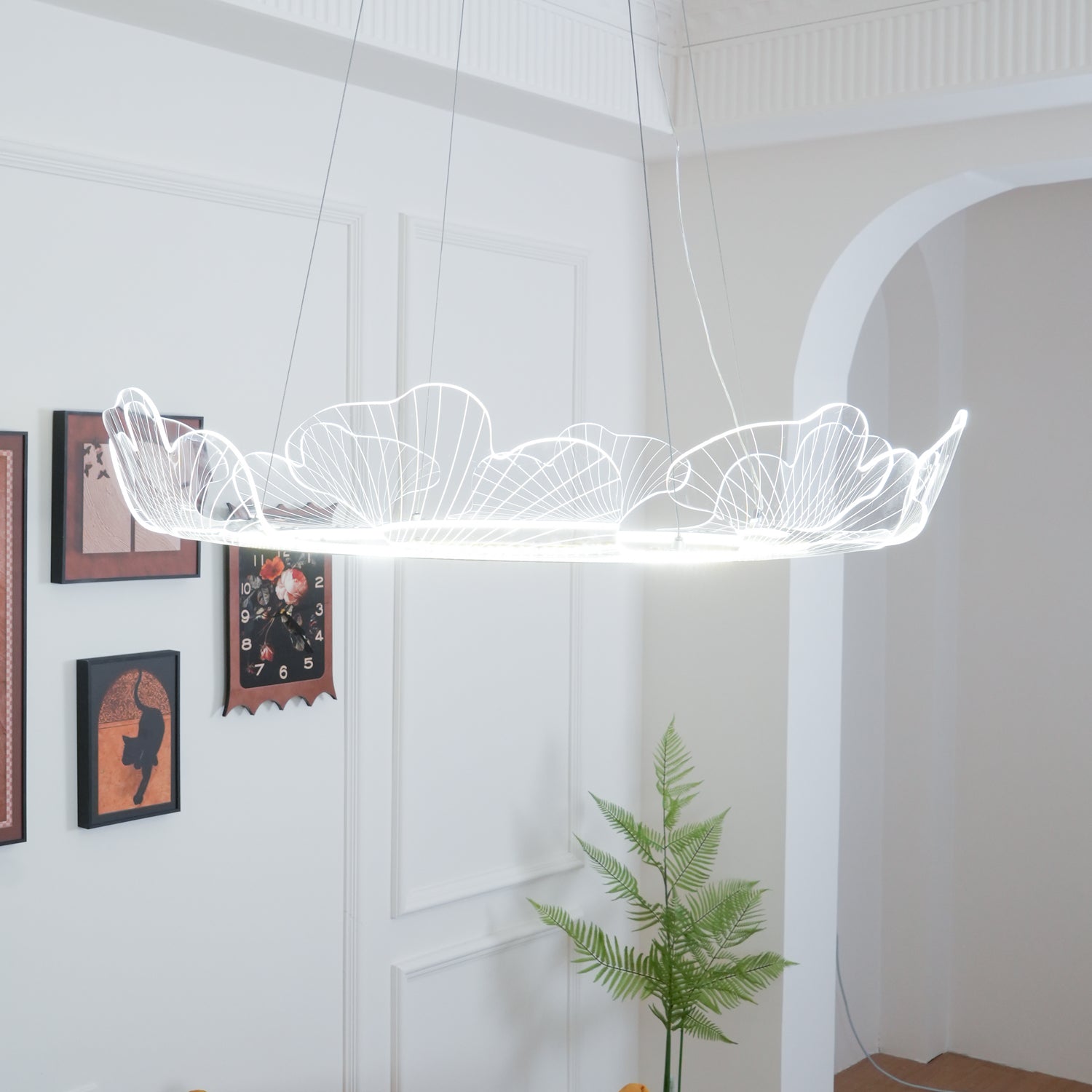 Living Room Modern Chandelier | Petal-Shaped LED Ceiling Light