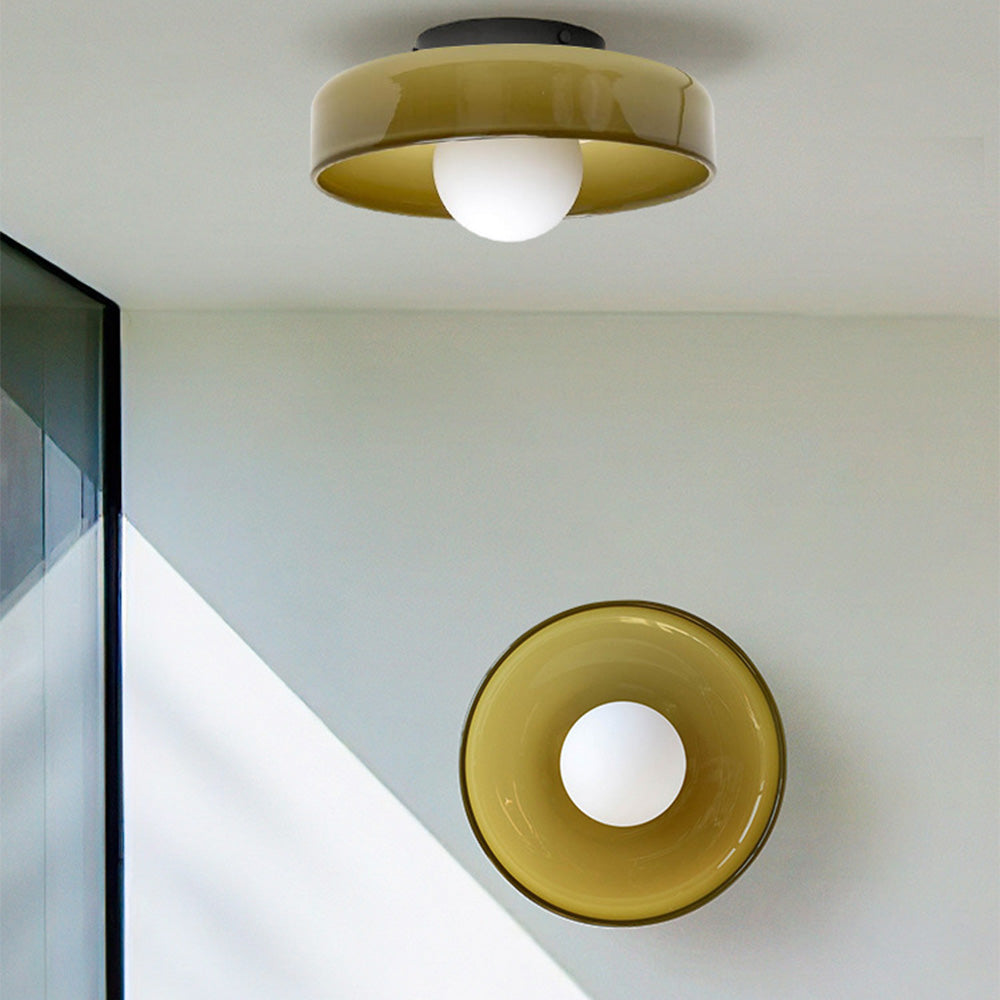 Ceiling Light | Round Glass Flush Ceiling Fixture