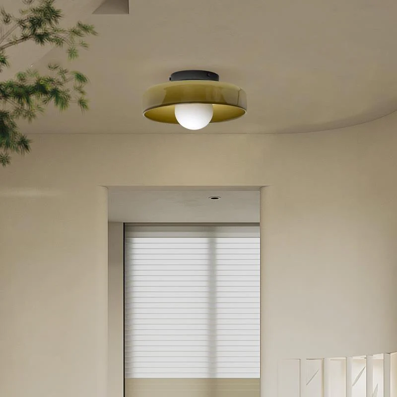 Ceiling Light | Round Glass Flush Ceiling Fixture