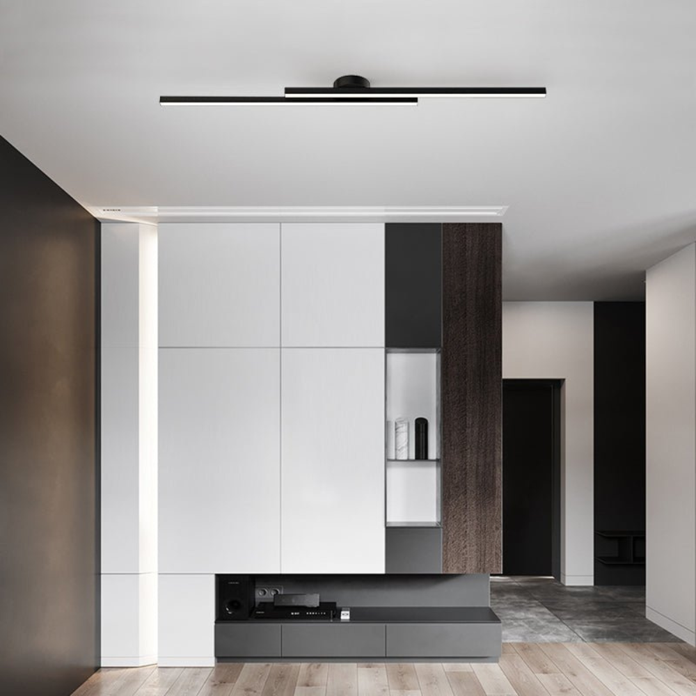 Modern Long Strip LED Ceiling Light | Sleek Semi Flush Mount