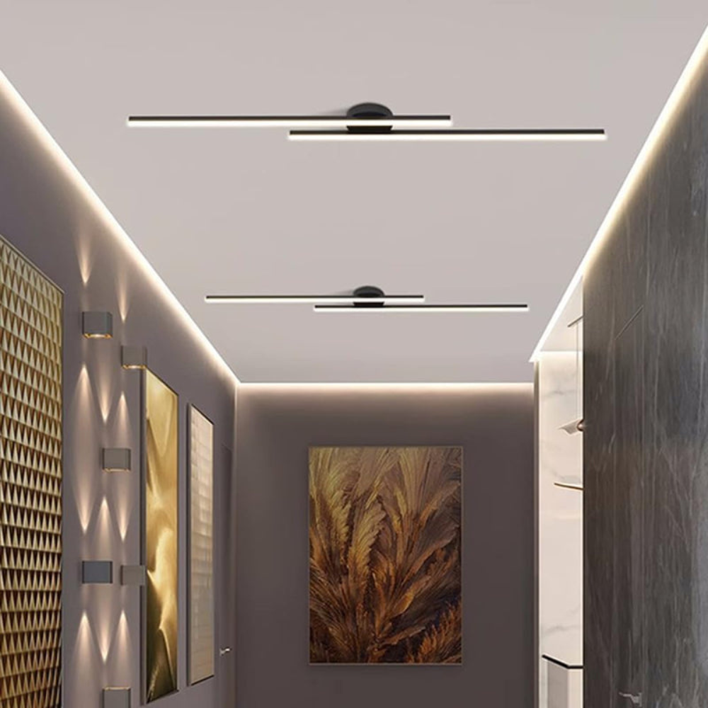 Modern Long Strip LED Ceiling Light | Sleek Semi Flush Mount