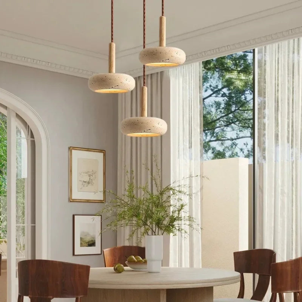 Modern Pendant Light for Bedroom or Living Room | Minimalist Stone Inspired Design