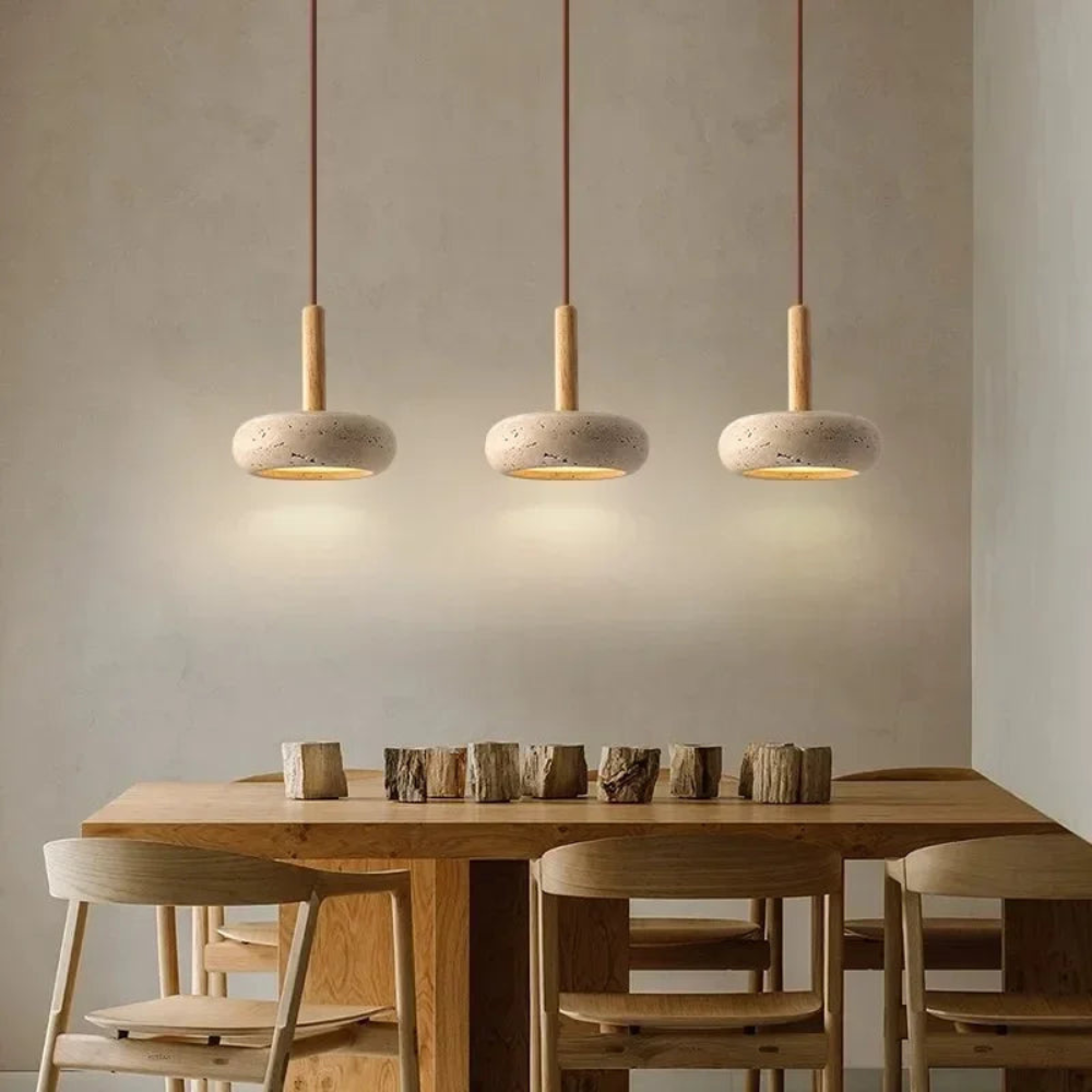 Modern Pendant Light for Bedroom or Living Room | Minimalist Stone Inspired Design
