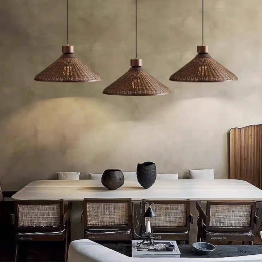 Retro LED Pendant Ceiling Light | Woven Look Fixture