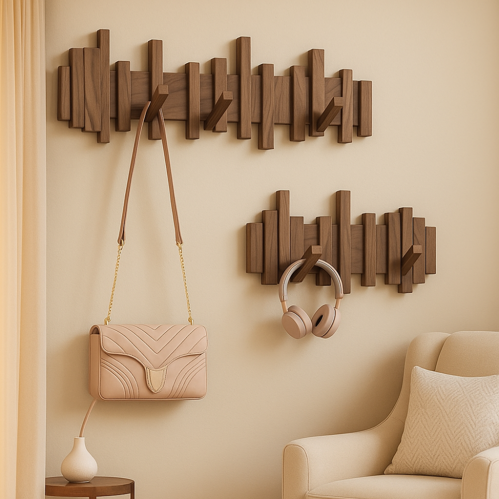 Entryway Elegant Wall Mounted Coat Rack | Minimalist Design with Hooks