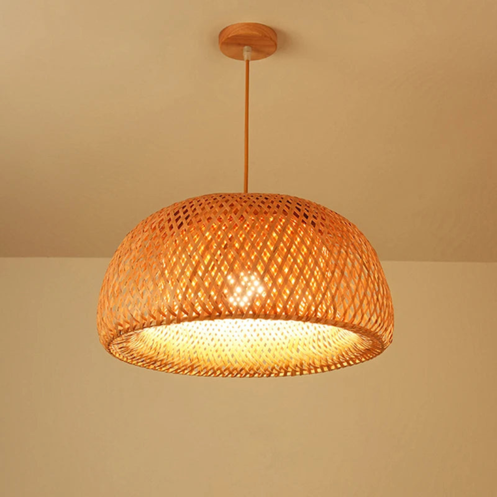 Woven Pendant Light | Handwoven Ceiling Fixture for Home Decor